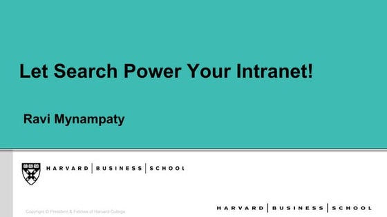 Let Search Power Your Intranet!