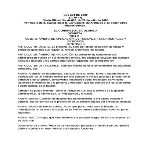 Ley 594 de 2000 y acuerdo 42 de 2002