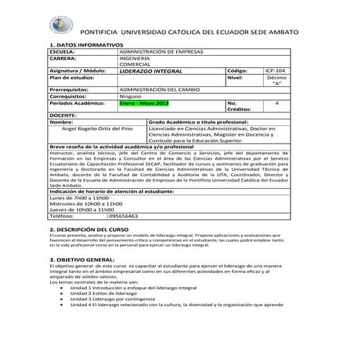 Liderazgo integral x p ic angel ortiz