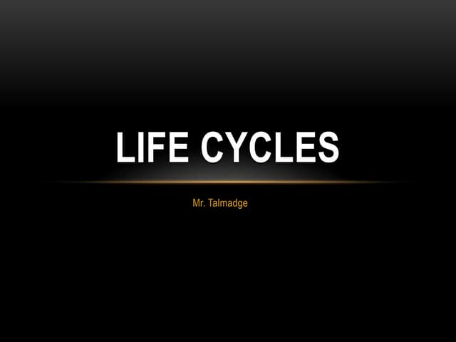 Life cycles ppt