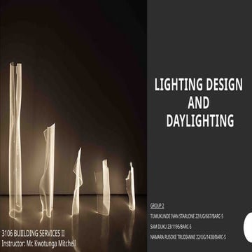 LIGHTING DESIGN.pptx Building Services. Architecture