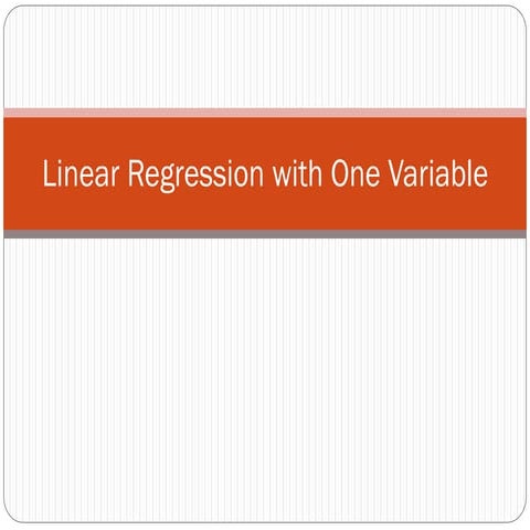 Linear regression with one variable