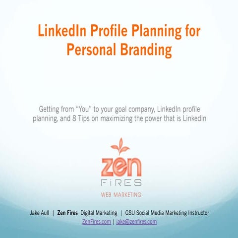 LinkedIn profile planning for personal branding