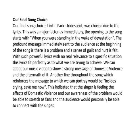 Linkin Park song choice