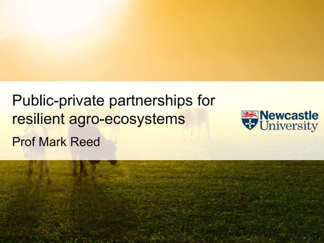 Public-private partnerships for resilient agro-ecosystems