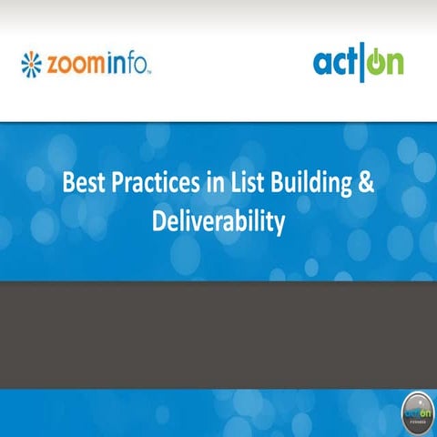 Best Practises in List Building and Deliverability