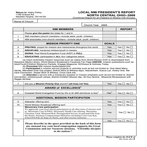 Local NMI presidents annual report--PDF, president