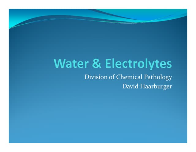 water electrolyte