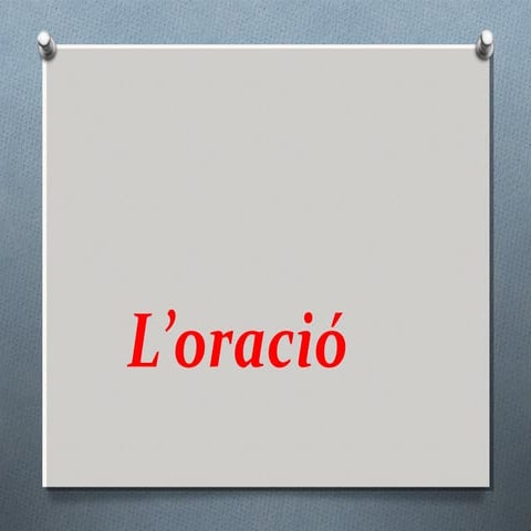 L'oració