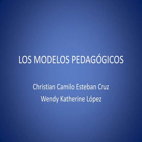 Los modelos pedagógicos