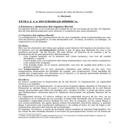 La diversidad hídrica.