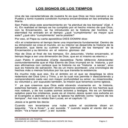 Los signos de los tiempos