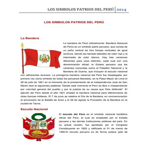 Los simbolos patrios del perú