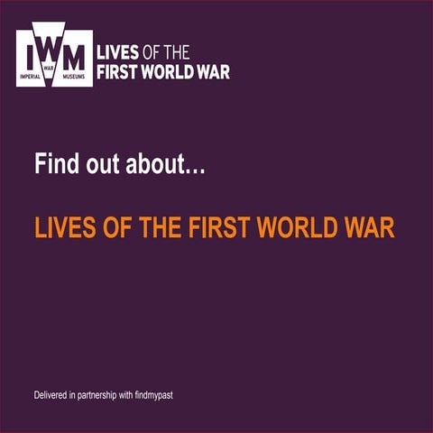 Introduction to Lives of the First World WAr