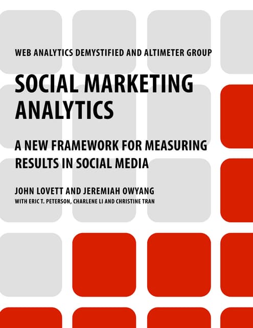 Lovett & owyang social marketing analytics demystified