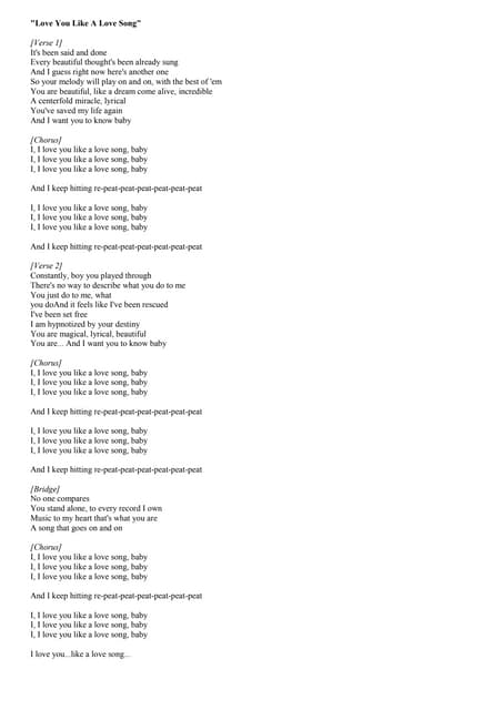 Love you like a love song