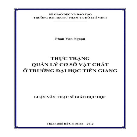 Luận văn: Quản lý cơ sở vật chất ở Trường ĐH Tiền Giang, HOT