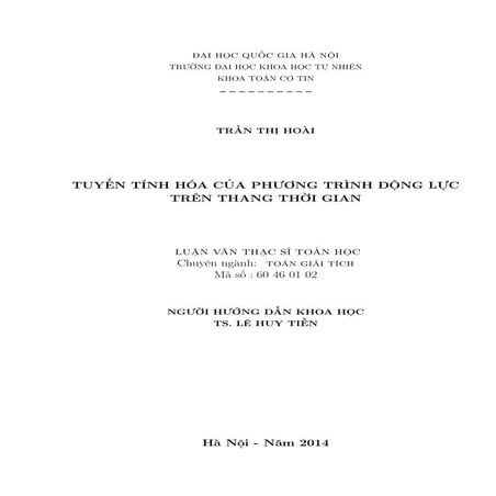 Tuyến tính hóa của phương trình động lực trên thang thời gian, HAY  - Gửi miễ...