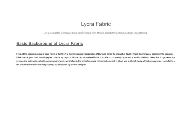 Lycra fabric