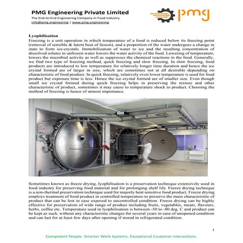 Lyophilisation- Technique, Industrial Requirement, Pros & Cons