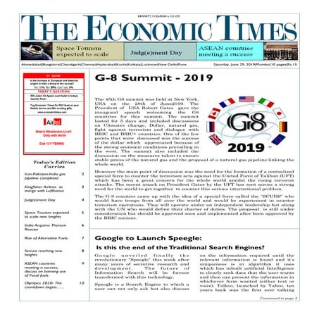 Economic Times Paper in 2019!!