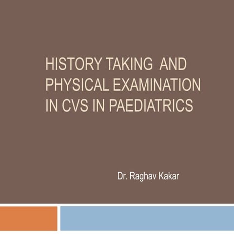 history and examination in pediatric CVS