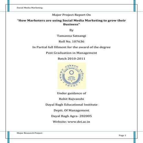 “How Marketers are using Social Media Marketing to grow their Business”