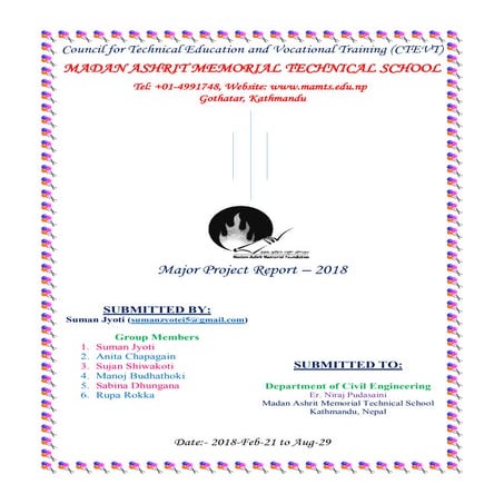 Major project report of diploma civil engineering at mamts gothatar to jorpat...