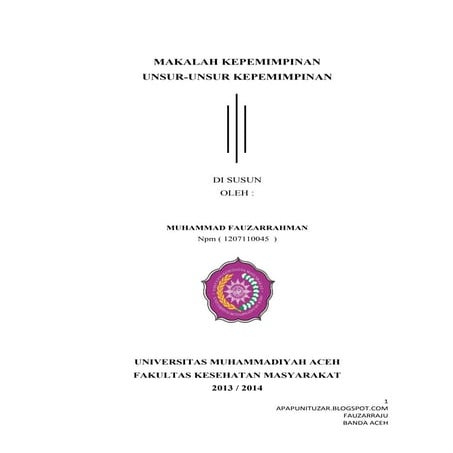 Makalah kepemimpinan apapunituzar.blogspot.com