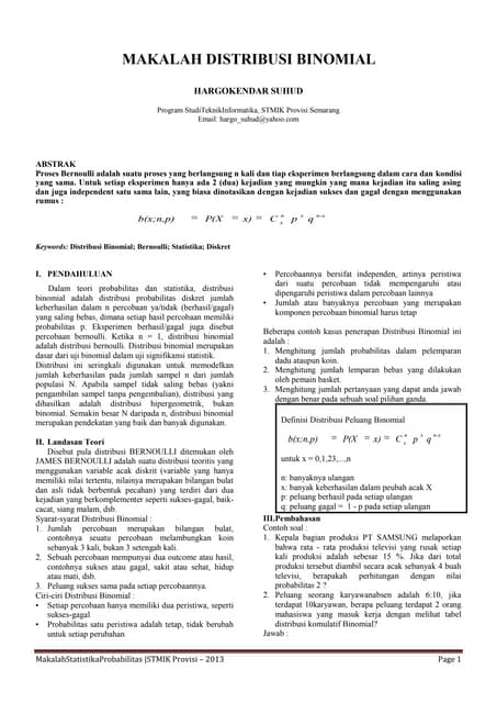 Makalah statistik probabilitas