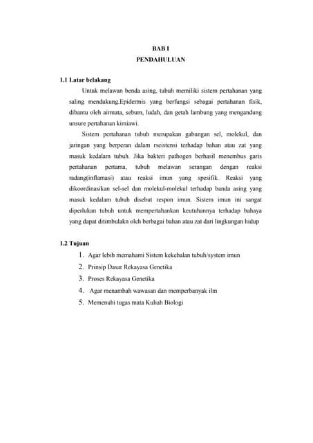 Makalah tekayasa genetika dan sistem imun