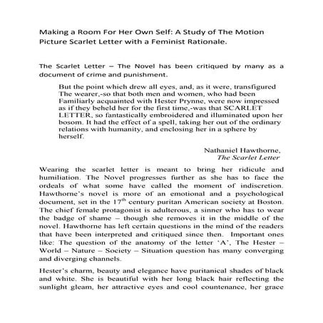 Making a room for her own self