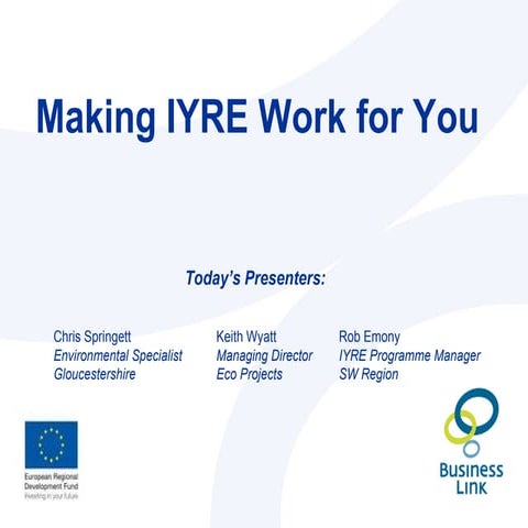 IYRE Consultants Breakfast 14 September