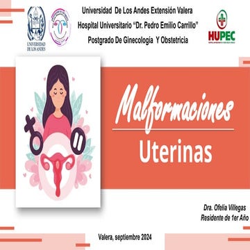 Malformaciones Uterinas. Tipos, manejo .pptx