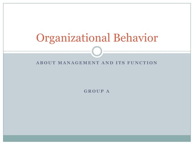 Management and it's functions