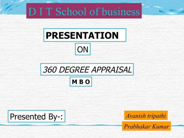 Management By Objectives and 360degree appraisal