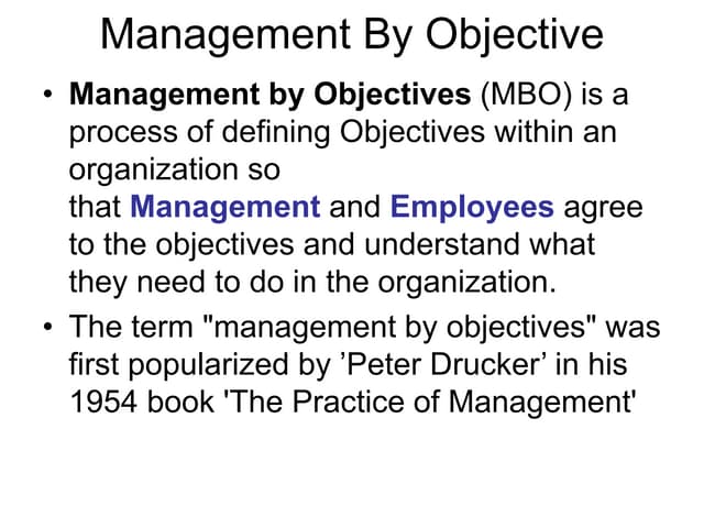 Management by objectives