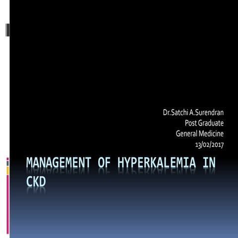 Management of hyperkalemia in ckd