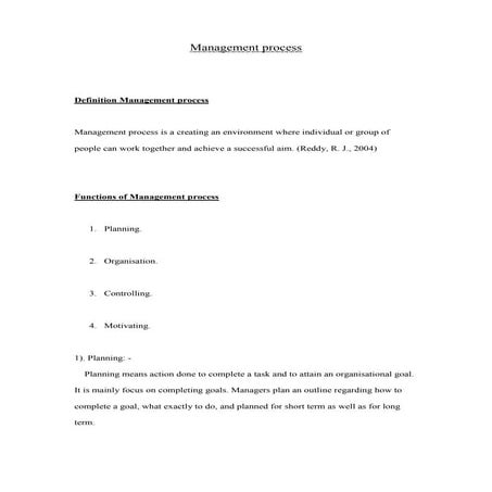 Management process