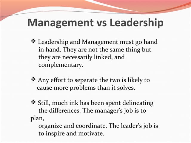 Management vs leadership