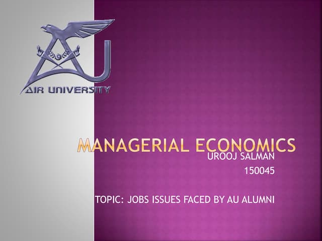 Managerial economics project ppt