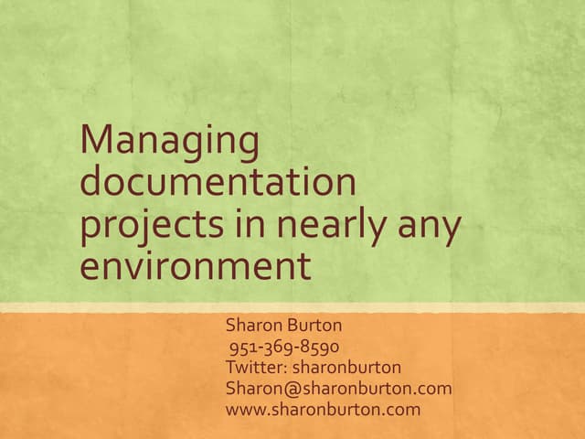Managing Documentation Projects in Nearly Any Environment