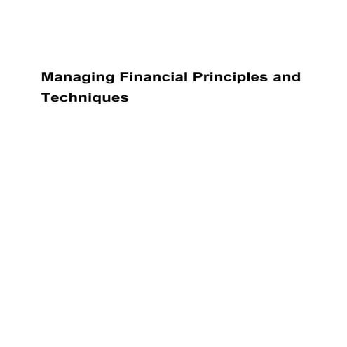 Managing financial principles