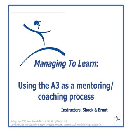 Managing to Learn Mentoring A3 Thinking 