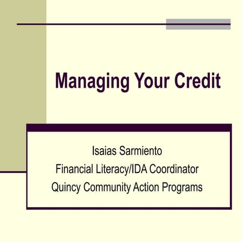 Managing Your Credit