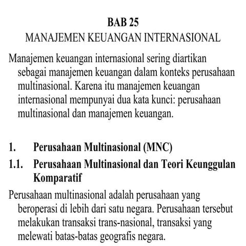 Manajemen keuangan bab 25