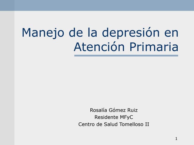 Manejo de la depresion en atencion primaria