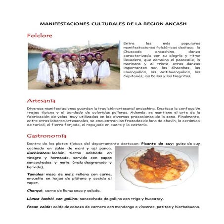 Ancash y sus manifestaciones culturales....