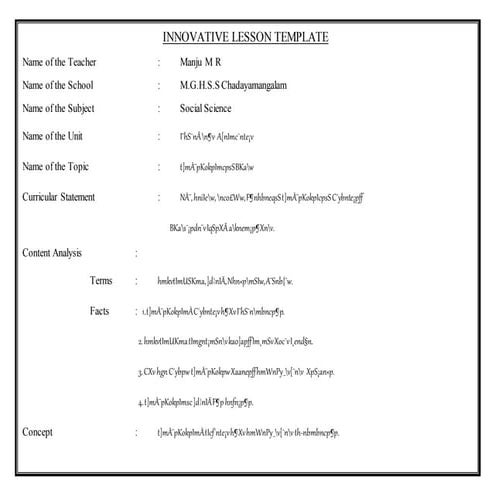Manju1 innovative lesson template
