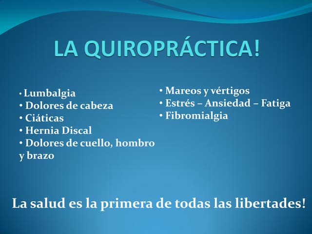 Manual. La quiropráctica